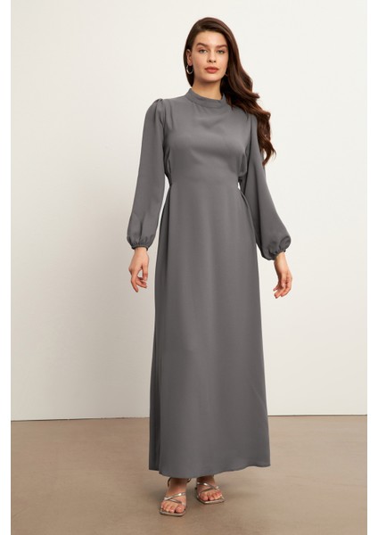Nevra Kuşaklı Elbise - Gri fırsatları