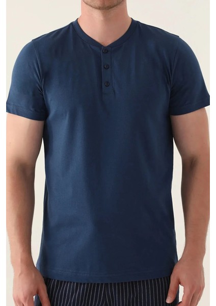 Yumuşak Dokulu %100 Pamuk Kısa Kol Erkek Pijama Takım 3014 fırsatları