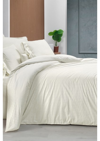 Perlita Bej Çift Kişilik %100 Pamuk Nevresim Takımı fırsatları