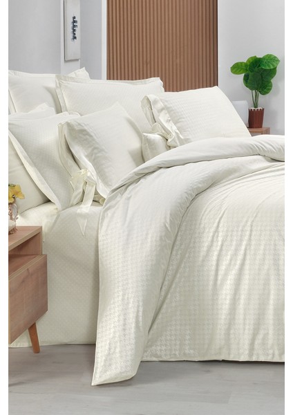 Perlita Bej Çift Kişilik %100 Pamuk Nevresim Takımı indirimleri