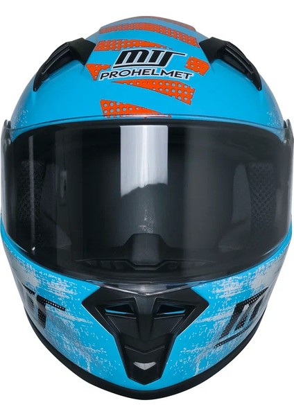 Motosiklet ve Bisiklet Mini Çocuk Kaskı Full Face Ce Sertifikalı Child Motor Kask Mavi