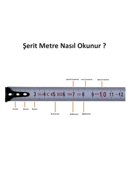 Şerit Metre 3*16 mm - Sarı ERA12521 Kerem Eratool