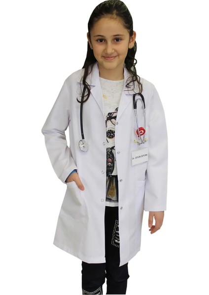 Kız Çocuk Doktor Önlüğü ( 2 -13 Yaş Aralığı Bedenler ) Öğretmen Laboratuvar Beyaz Önlük
