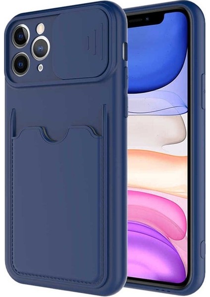 Apple iPhone 11 Pro Max Uyumlu Kılıf Kartix Kapak, Lacivert