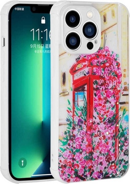 Apple iPhone 11 Pro Max Uyumlu Kılıf Simli Desenli Kamera Korumalı Parlak Popy Kapak, Kulübe