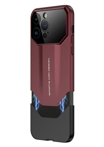 Apple iPhone 14 Pro Max Uyumlu Kılıf Çift Parçalı Zore Ays Pro Ikili Kapak, Kırmızı-Siyah