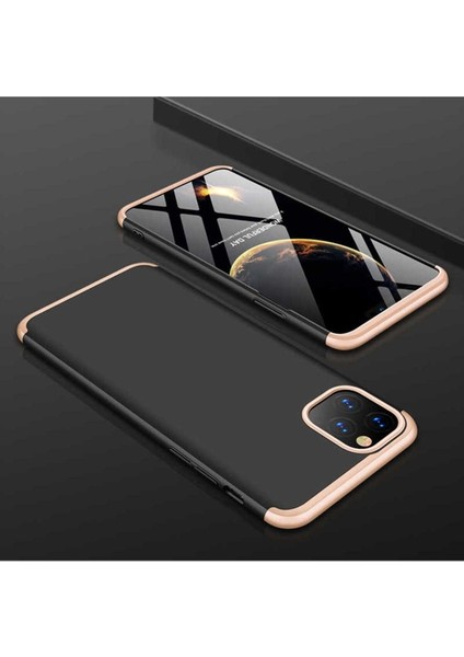 Apple iPhone 11 Pro Uyumlu Kılıf Ays Kapak, Siyah-Gold