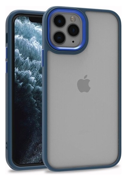 Apple iPhone 11 Pro Max Uyumlu Kılıf Flora Kapak, Mavi