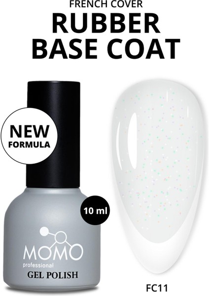 French Cover Rubber Base Coat FC11, Işıltılı Rakı Beyazı 10 ml