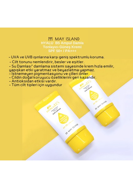 Mayisland Hyalu B5 Ampul Damla Tonlandırıcı Güneş Kremi Spf 50+ / Pa+++ 70ml fiyatları