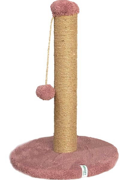 Yuvarlak Ponponlu Kedi Tırmalama Direği 52 cm Kedi Tırmalama Tahtası
