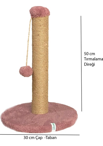 Yuvarlak Ponponlu Kedi Tırmalama Direği 52 cm Kedi Tırmalama Tahtası modelleri