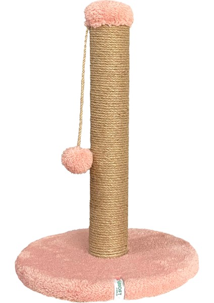 Yuvarlak Ponponlu Kedi Tırmalama Direği 52 cm Kedi Tırmalama Tahtası