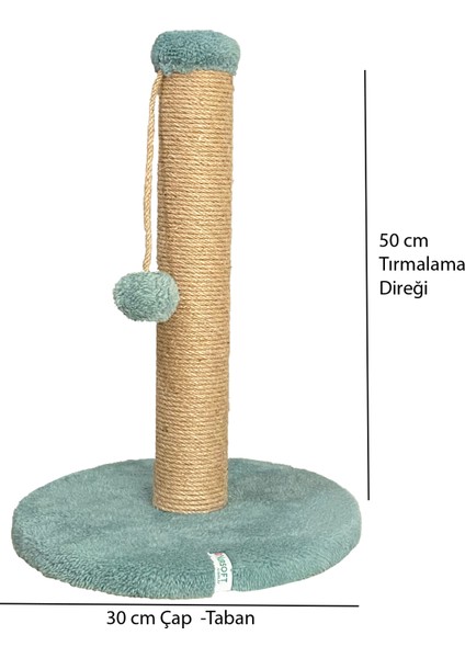 Yuvarlak Ponponlu Kedi Tırmalama Direği 52 cm Kedi Tırmalama Tahtası modelleri