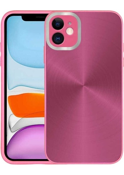 Apple iPhone 11 Uyumlu Kılıf Kamera Korumalı Sert Desa Kapak, Pembe Koyu
