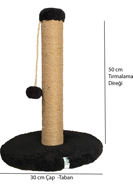 Yuvarlak Ponponlu Kedi Tırmalama Direği 52 cm Kedi Tırmalama Tahtası modelleri