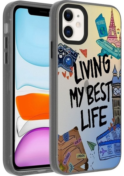 Apple iPhone 11 Uyumlu Kılıf Desenli Dragon Sert Kapak, Seyahat