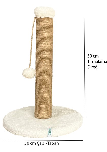 Yuvarlak Ponponlu Kedi Tırmalama Direği 52 cm Kedi Tırmalama Tahtası modelleri