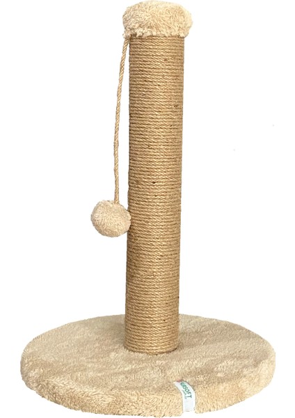 Yuvarlak Ponponlu Kedi Tırmalama Direği 52 cm Kedi Tırmalama Tahtası