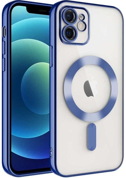 Apple iPhone 11 Uyumlu Kılıf Kamera Korumalı Magsafe Wireless Şarj Özellikli Demre Kapak, Sierra Mavi