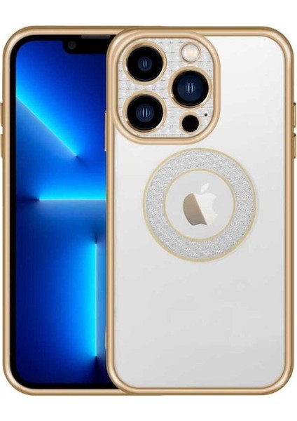 Apple iPhone 12 Pro Max Uyumlu Kılıf Kamera Korumalı Logo Gösteren Esta Kapak, Gold