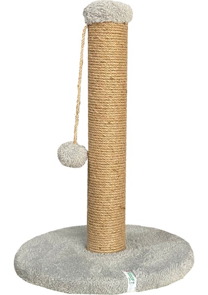 Yuvarlak Ponponlu Kedi Tırmalama Direği 52 cm Kedi Tırmalama Tahtası