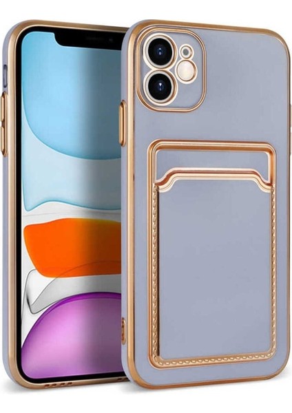 Apple iPhone 11 Uyumlu Kılıf Bark Kartlıklı Kapak, Lila