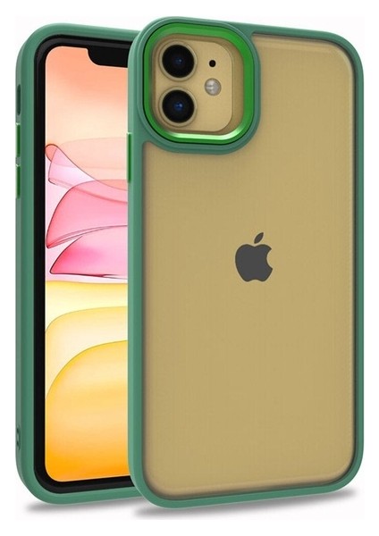 Apple iPhone 11 Uyumlu Kılıf Flora Kapak, Yeşil