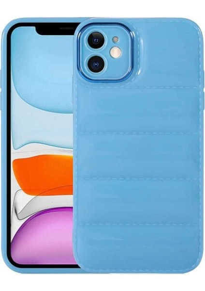 Apple iPhone 11 Uyumlu Kılıf Kamera Korumalı Parlak Airbag'li Galya Kapak, Mavi