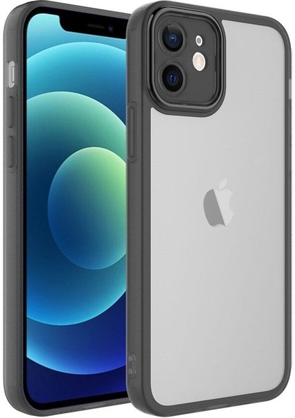 Apple iPhone 11 Uyumlu Kılıf Kamera Korumalı Transparan Post Kapak, Siyah