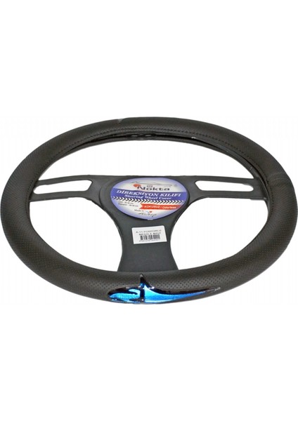 Direksiyon Kılıfı Fosforlu 38 cm Siyah (Meşale Mavi) A-11