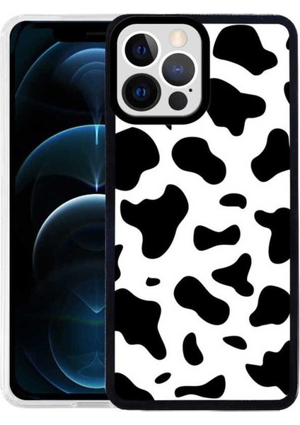 Apple iPhone 12 Pro Max Uyumlu Kılıf M-Fit Desenli Kapak, Cow No1