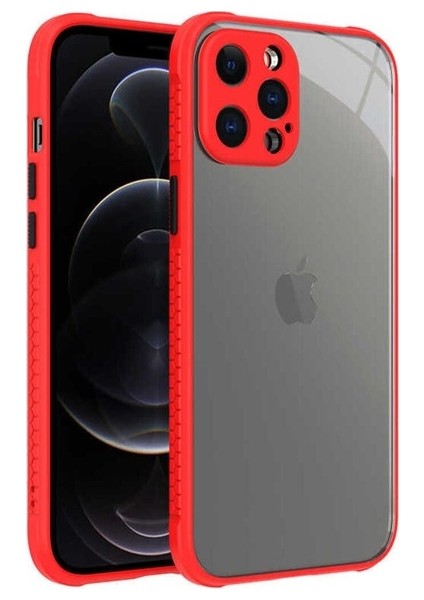 Apple iPhone 12 Pro Max Uyumlu Kılıf Kaff Kapak, Kırmızı