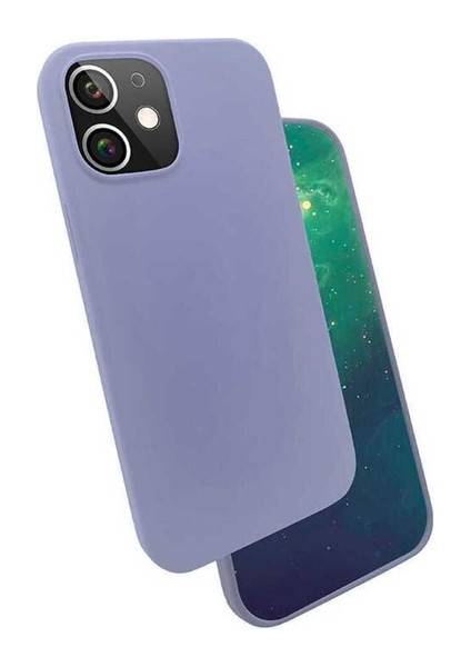Apple iPhone 12 Mini Uyumlu Kılıf Silk Silikon, Lila