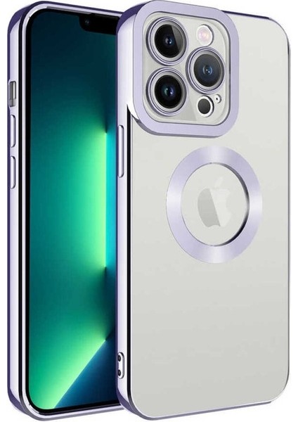 Apple iPhone 12 Pro Uyumlu Kılıf Kamera Korumalı Logo Gösteren Omega Kapak, Lila