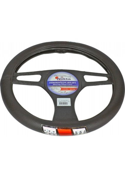 Direksiyon Kılıfı Fosforlu 38 cm Siyah (Dama Kırmızı-Beyaz) A-18