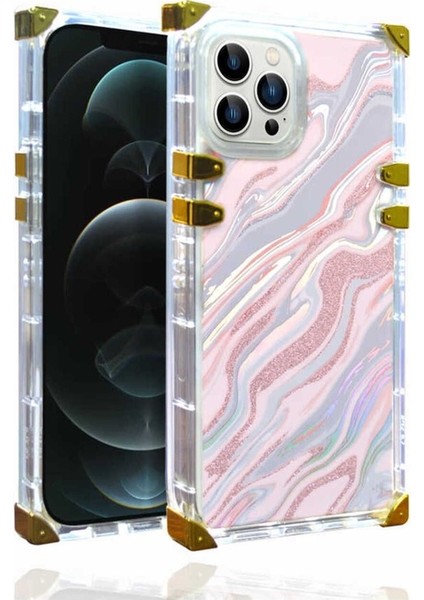 Apple iPhone 12 Pro Max Uyumlu Kılıf Ples Kapak, Pembe