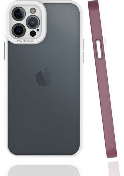 Apple iPhone 12 Pro Max Uyumlu Kılıf Mima Kapak, Mürdüm