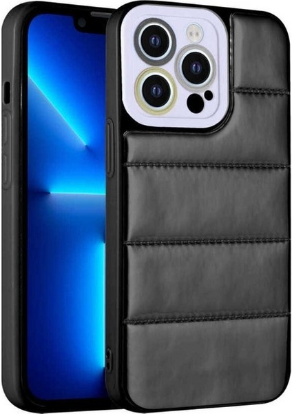 Apple iPhone 12 Pro Max Uyumlu Kılıf Kamera Korumalı Airbagli Renkli Seksek Kapak, Siyah