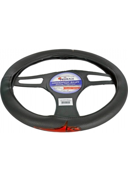 Direksiyon Kılıfı Fosforlu 38 cm Siyah (Meşale Kırmızı) A-12
