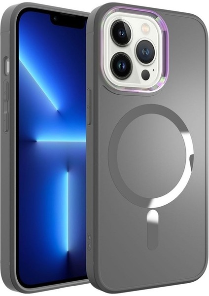 Apple iPhone 12 Pro Max Uyumlu Kılıf Magsafe Wireless Şarj Özellikli Stil Kapak, Siyah