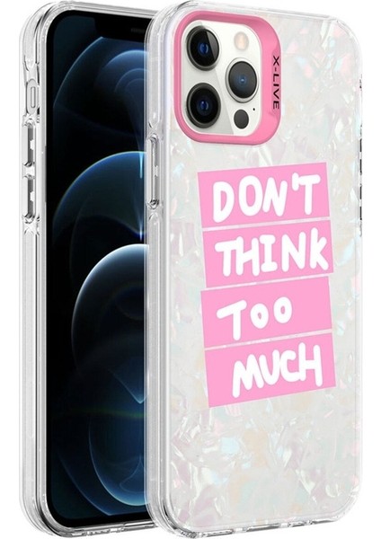Apple iPhone 12 Pro Max Uyumlu Kılıf Mermer Desenli Marbello Kapak, Pembe