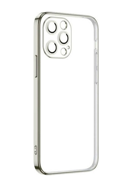 Apple iPhone 12 Pro Uyumlu Kılıf Krep Kapak, Gümüş
