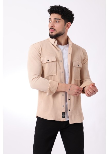 Çift Cep Kapaklı Örme Gömlek Xc U16787_40292 fiyatları