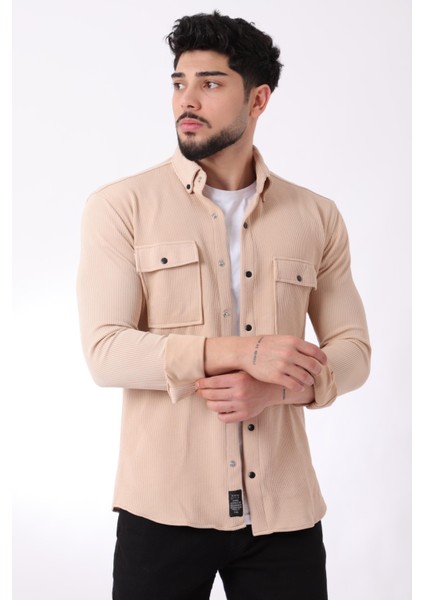 Çift Cep Kapaklı Örme Gömlek Xc U16787_40292 fırsatları