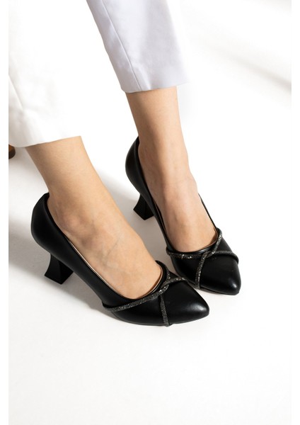 Kadın Şampanya Topuk Stiletto Çapraz Taşlı 7 cm Günlük Kadın Abiye Topuklu Ayakkabı modelleri