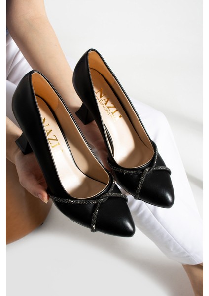 Kadın Şampanya Topuk Stiletto Çapraz Taşlı 7 cm Günlük Kadın Abiye Topuklu Ayakkabı fırsatları