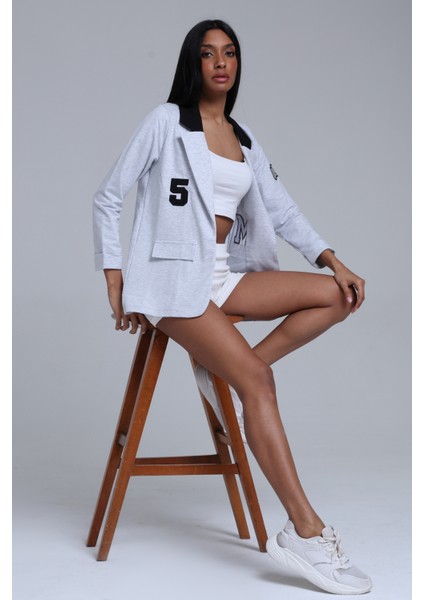 Fancy Kadın Dar Kesim Kol Katlamalı Nakış Detaylı Blazer Ceket fırsatları