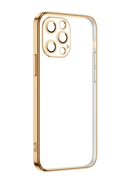 Apple iPhone 12 Pro Uyumlu Kılıf Krep Kapak, Gold