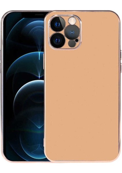Apple iPhone 12 Pro Max Uyumlu Kılıf Viyana Kapak, Gold